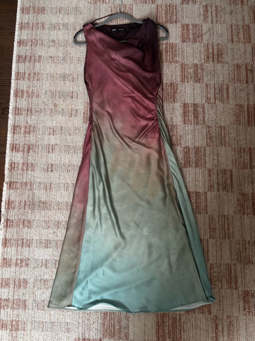 Zara Ombre Maxi Dress in Wine and Teal